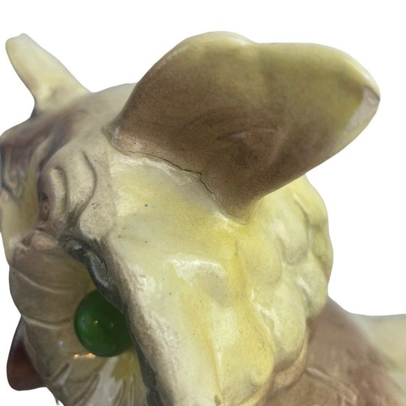 Vintage Large Ceramic Hand Painted Kitschy  Owl Statue Figurine Marble Eyes 8.75 - Picture 7 of 12